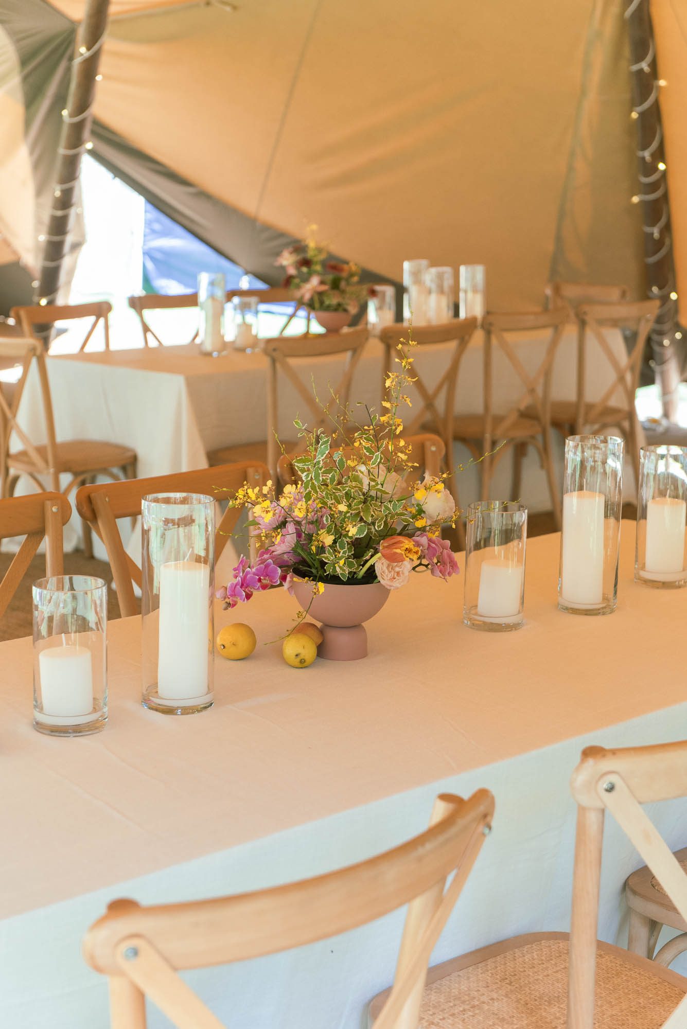 Tipi wedding table decor