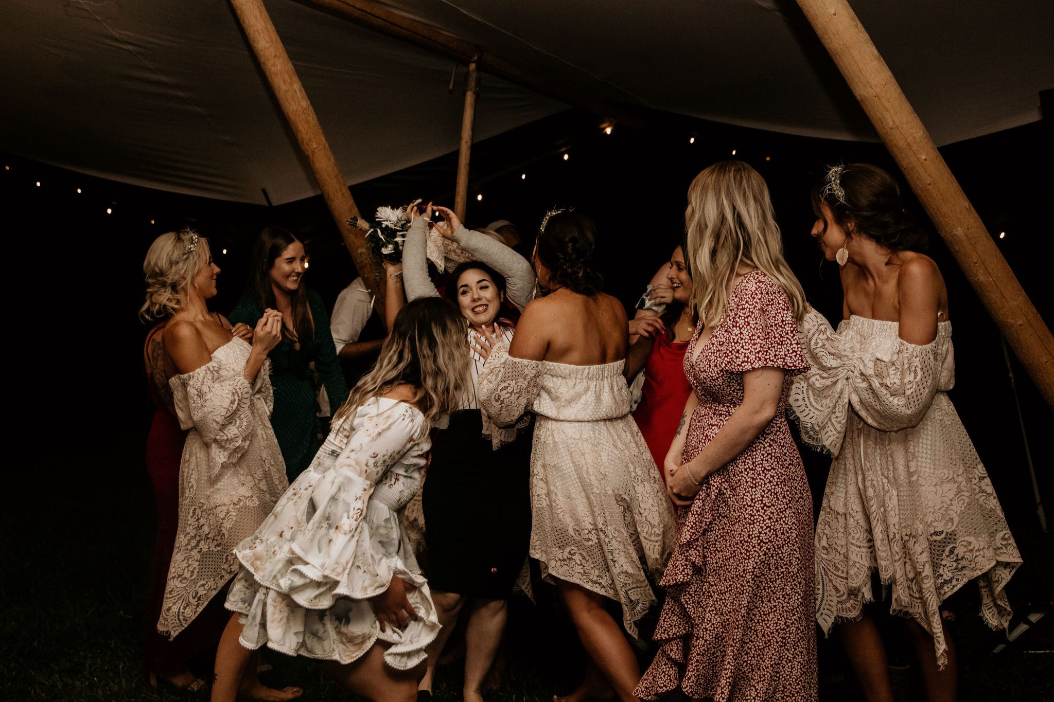 mavis kitchen tipi wedding mt warning Dancing