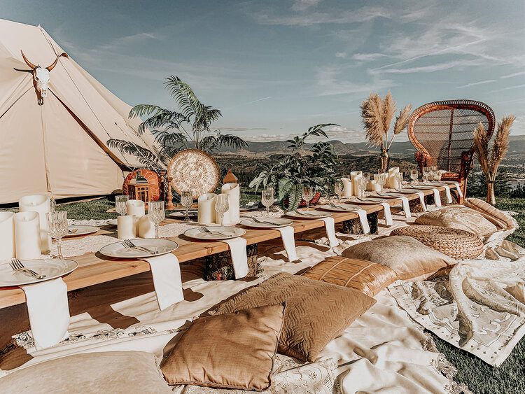 gc pop up weddings boho picnic