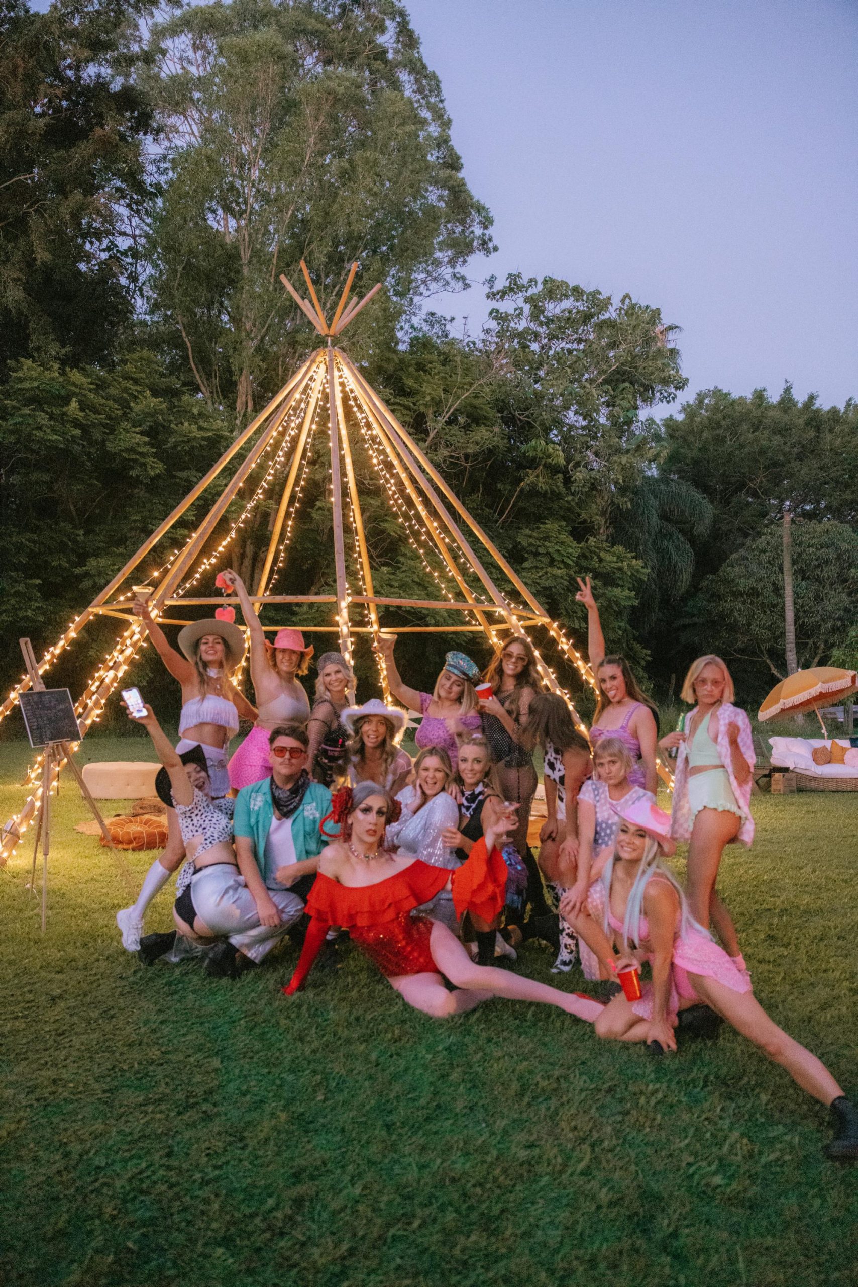 Coachella styled hensfest party celebration