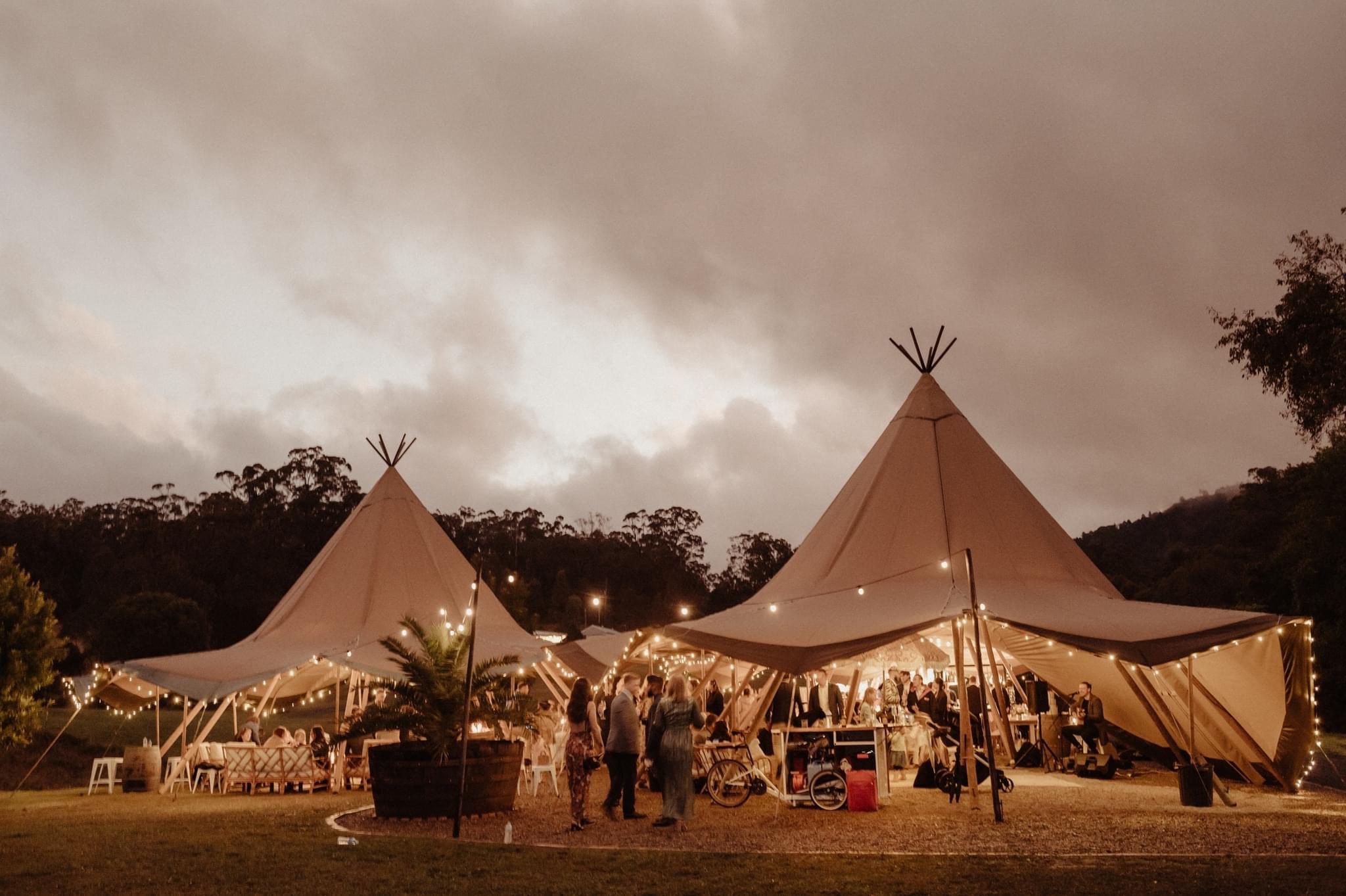 Double Kata tipi at night with lights