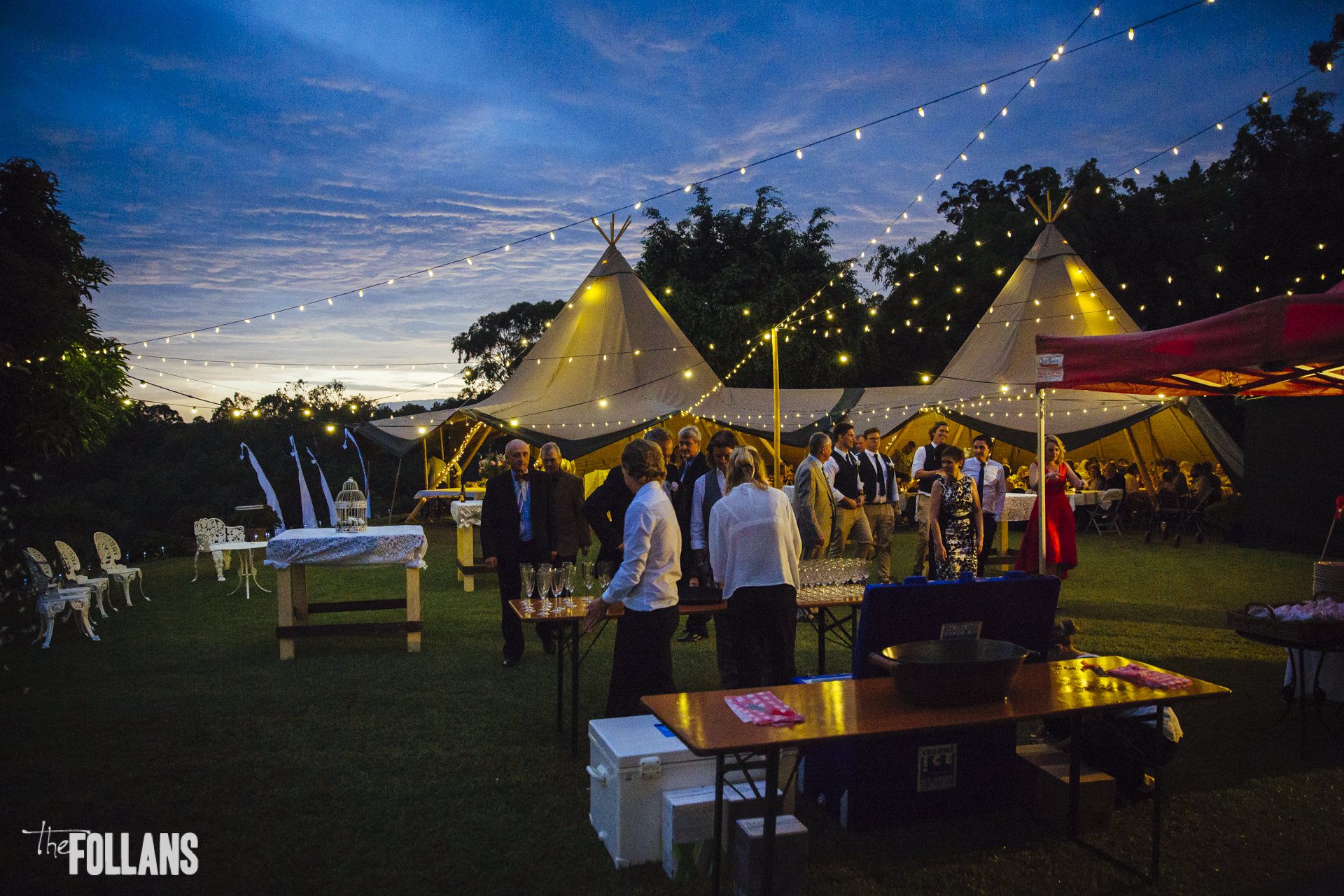 private property, tipi wedding, festoon, fairy lights, outdoor wedding