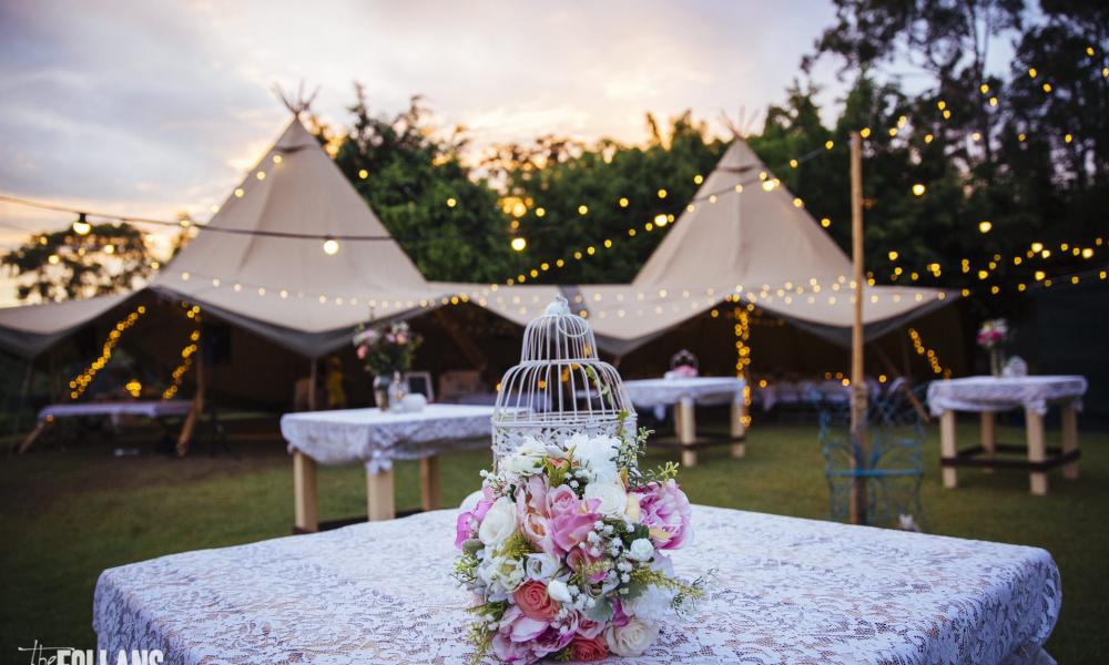 vintage theme, wedding, tipi, marquee hire, gold coast