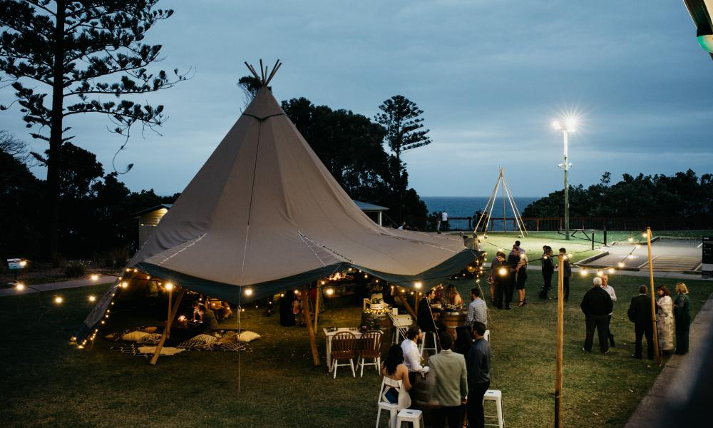 gold coast tipis, tipi wedding, kirra hill, large marquee hire, event hire