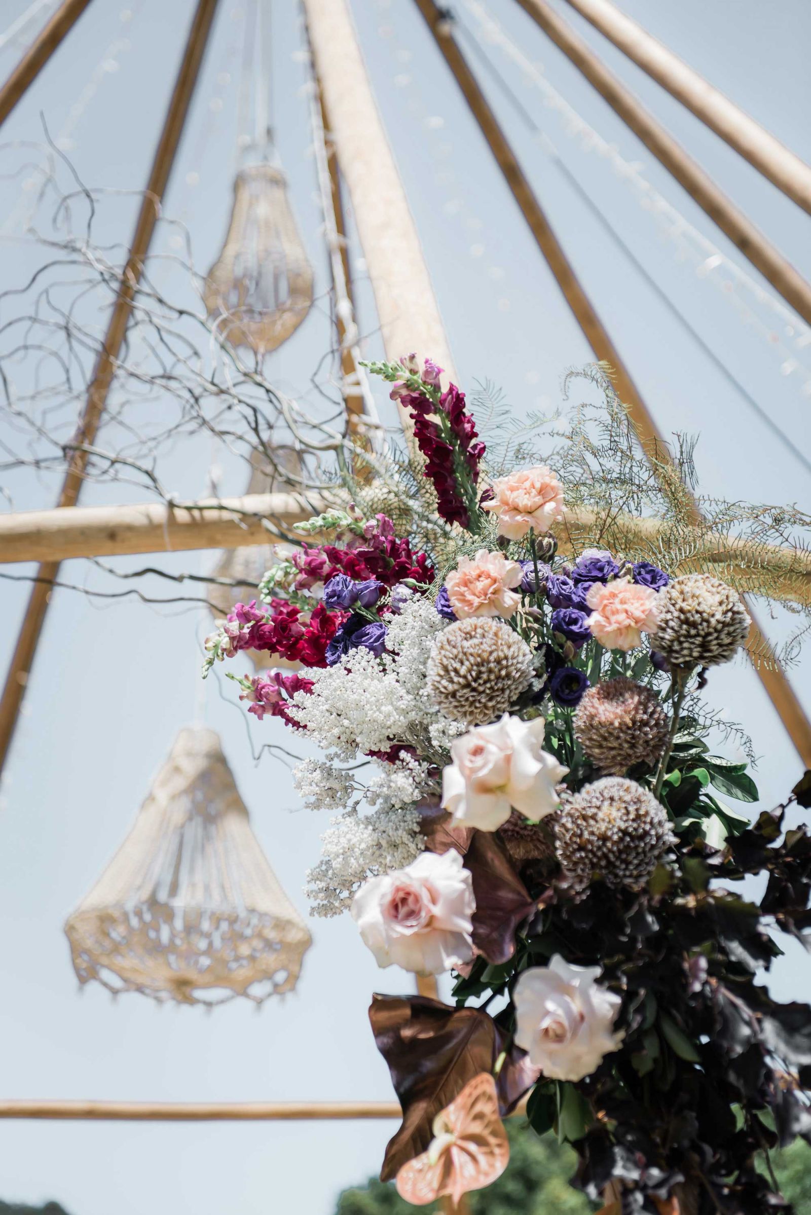 naked tipi with florals