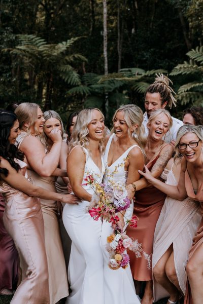 The Acre Boomerang Farm Tipi Wedding Same Sex bridal party