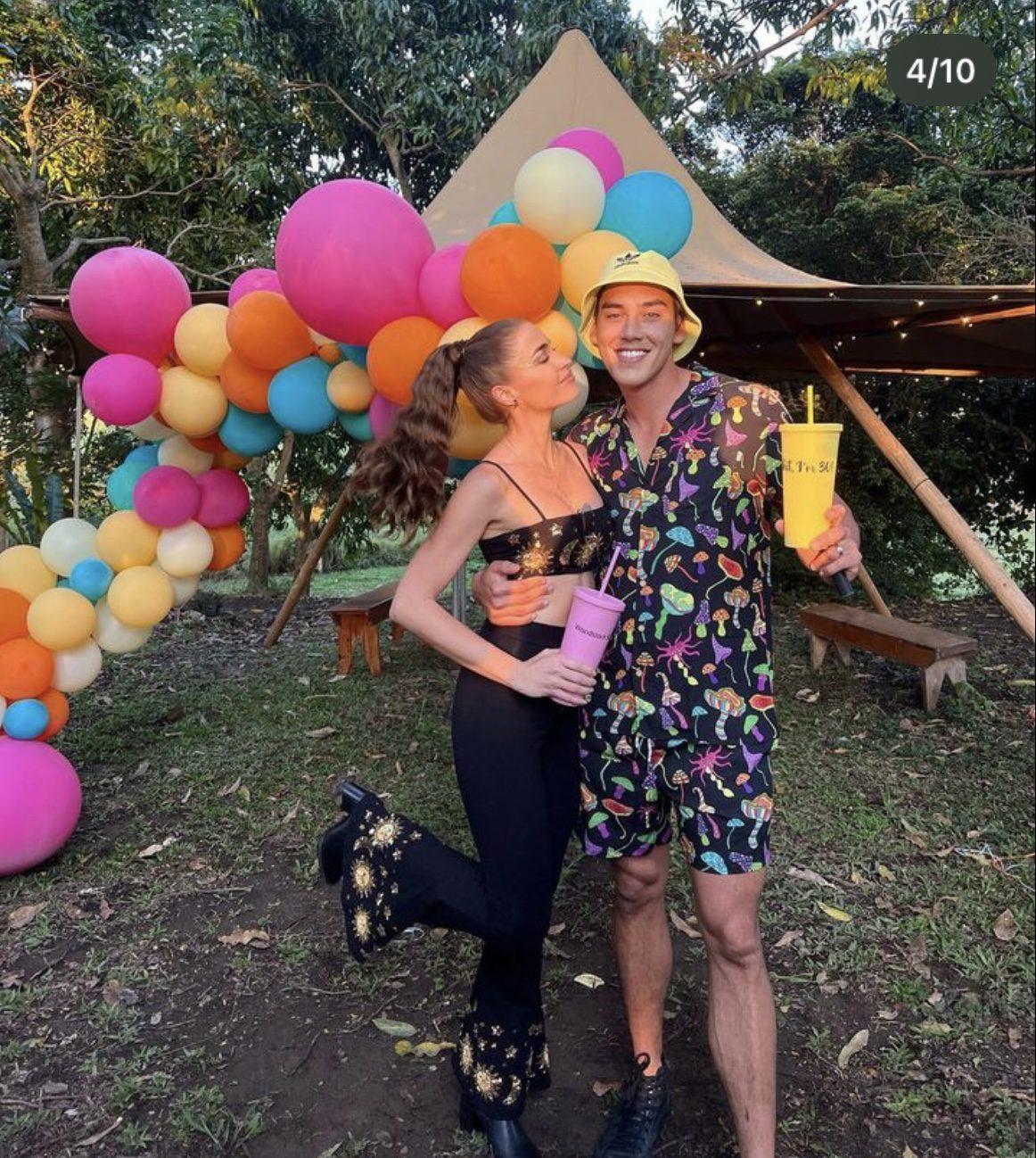 30th birthday tipi with balloons